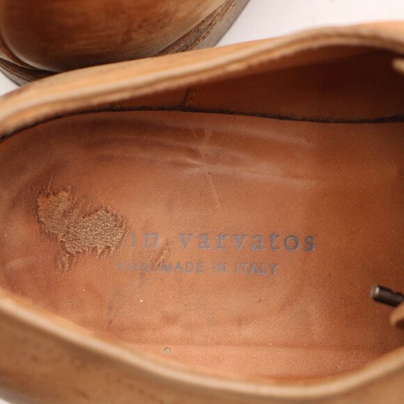 John Varvatos Men\'s Size UK 10.5 Brown Leather Dress Shoes Handmade in Italy main image 12